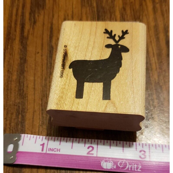 Stampin Up! Christmas Holiday Reindeer Wood Mounted Rubber Stamp - Picture 3 of 9
